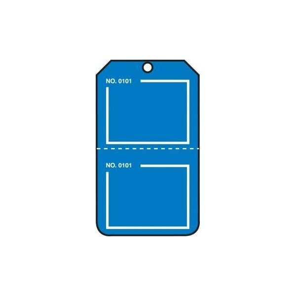 Accuform Safety Tags, Blank, Numbered, Perforated, Blue, 5.75in x 3.25in, PF-Cardstock, 25PK TPP221CTP - main